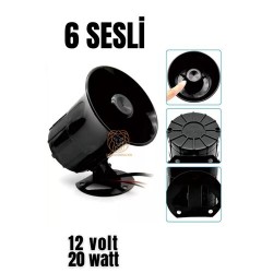 ModaCar Alarm Sireni 6 Değişik Sesli 