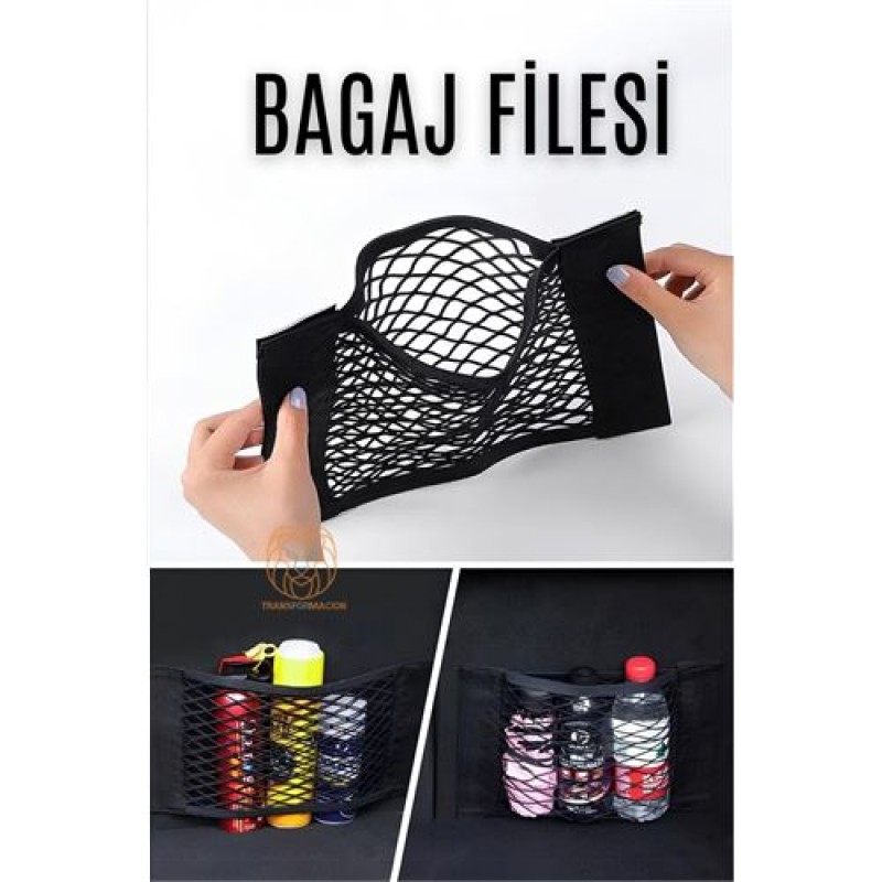 ModaCar Oto Bagaj Filesi Cırtlı Ceplikli Bagaj Filesi ModaCar Oto Bagaj Filesi Cırtlı Ceplikli Bagaj Filesi