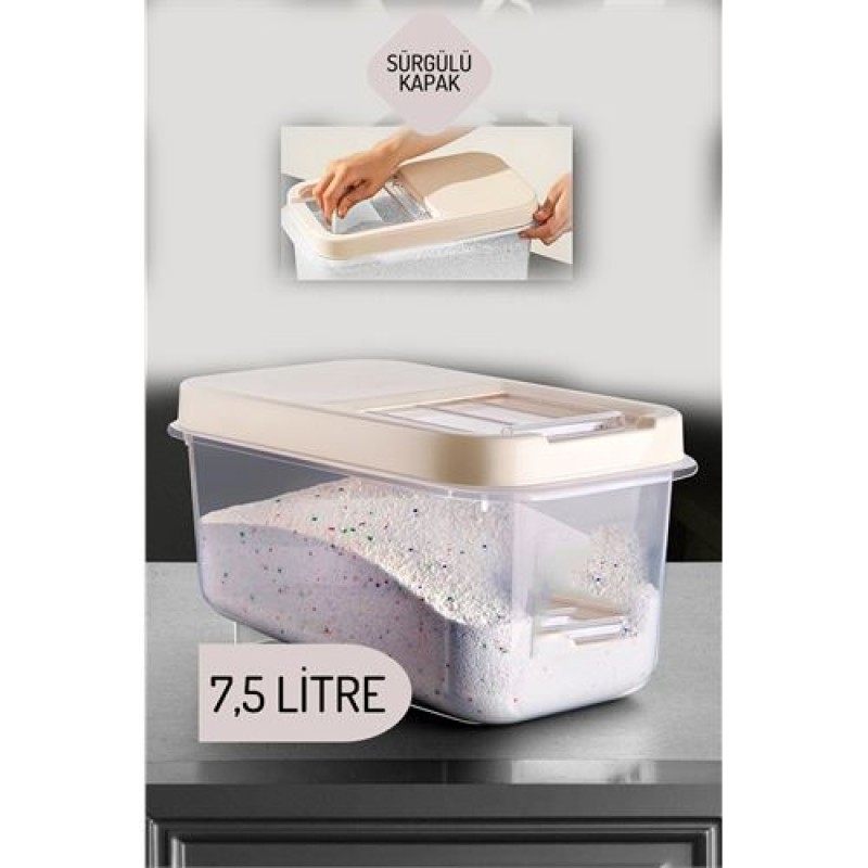 ModaCar Reagan Tablet ve Deterjan Saklama Kutusu 7.5 lt KREM ModaCar Reagan Tablet ve Deterjan Saklama Kutusu 7.5 lt KREM