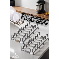 ModaCar 2 li Dolap İçi Tencere Kapak Ve Tabak Düzenleyici Kurutmalık Organizer 