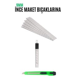 ModaCar Maket Bıçak Yedeği 10 Adet 9 mm Küçük Boy için 
