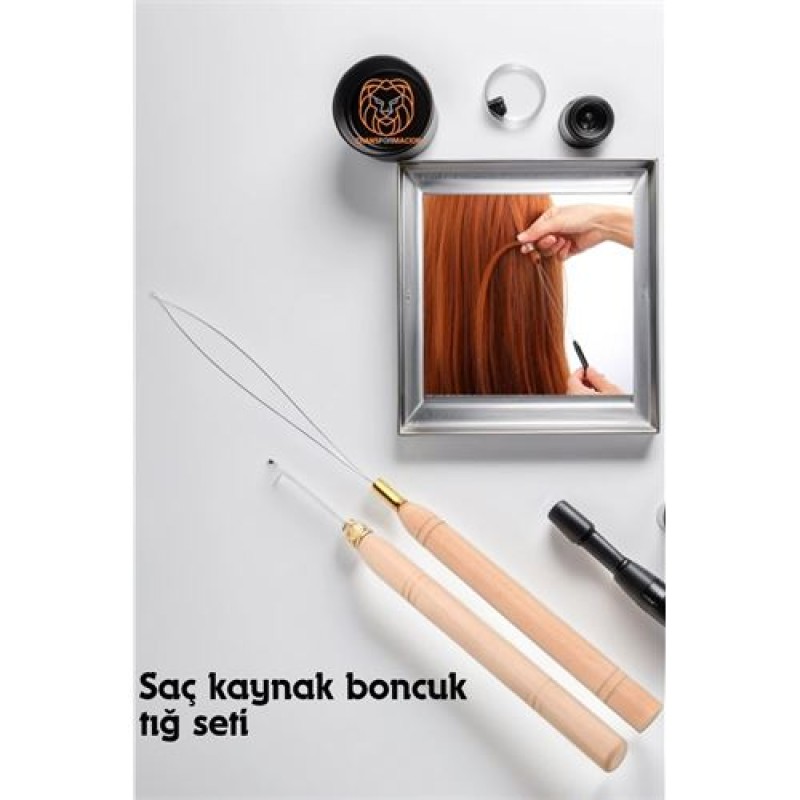 ModaCar Saç Boncuk Uzatma Keratin Tığı Misina Seti ModaCar Saç Boncuk Uzatma Keratin Tığı Misina Seti