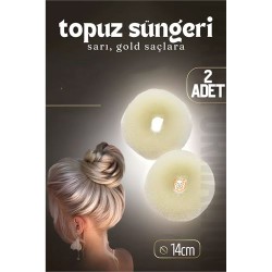 ModaCar Gold Saç Topuz Süngeri 2 ADET 14 CM Çap 6 cm Kalınlık  