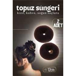 ModaCar Kahve Saç Topuz Süngeri 2 ADET 12 CM Çap 5 cm Kalınlık  