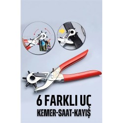 ModaCar Kemer Delici Pense 6 Uçlu Saat Kayış Kemer Delme Pensesi 