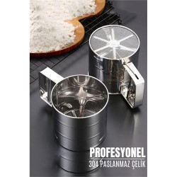 ModaCar Un Eleği Nişasta Kakao Un Dağıtıcı Elek 304 Paslanmaz Çelik 