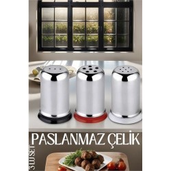 ModaCar 3 lü Set Tuz Karabiber Nanelik Paslanmaz Çelik 