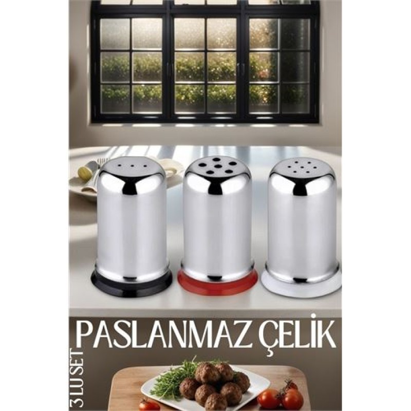 ModaCar 3 lü Set Tuz Karabiber Nanelik Paslanmaz Çelik ModaCar 3 lü Set Tuz Karabiber Nanelik Paslanmaz Çelik
