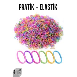 ModaCar Pratik Saç Lastik Toka 400 ADET RENKLİ 