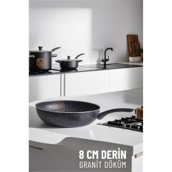 ModaCar 8 Cm Derin Wok Tava Granit Döküm L.Kinnaird 