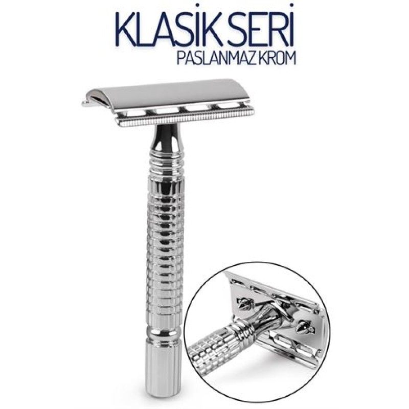 ModaCar 4 ADET Klasik Tıraş Makinesi Üstten Açmalı Paslanmaz Krom 718636