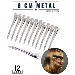 ModaCar Saç Klipsi Metal Toka 12 Adet Absolute Design	 
