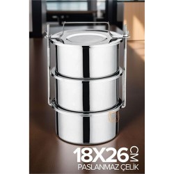 ModaCar XL 18X26 CM Sefer Tası Paslanmaz Çelik Yemek Kabı 