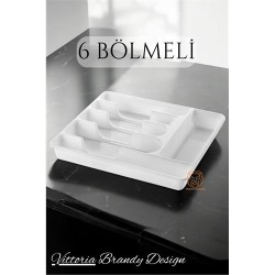 ModaCar Çekmece İçi Kaşıklık Kepçelik 6 Gözlü BEYAZ 