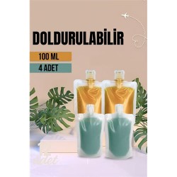 ModaCar Doldurulabilir Krem Şampuan Kabı Tekrar Kullanılabilir Set 4 ADET 