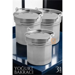 ModaCar Paslanmaz Çelik  Yoğurt Bakracı 3 ADET 5 Lt 