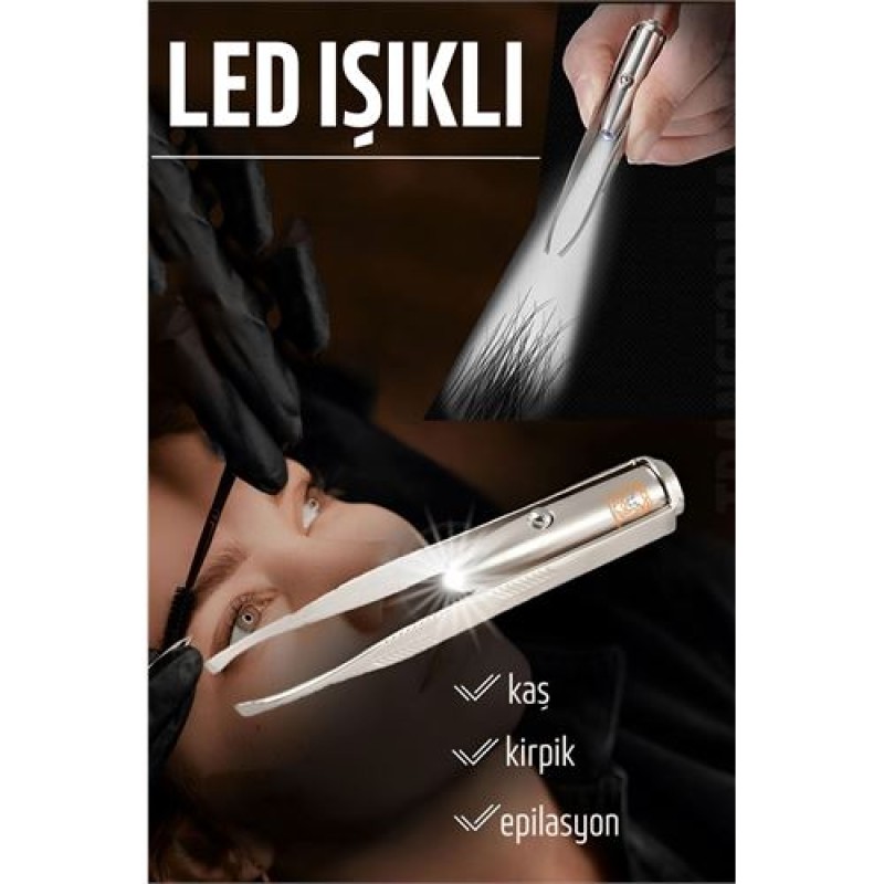 ModaCar Led Işıklı Cımbız Kirpik Kaş Cımbız Epilasyon Cımbızı ModaCar Led Işıklı Cımbız Kirpik Kaş Cımbız Epilasyon Cımbızı