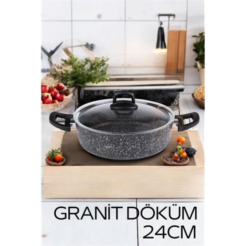 Modacar Eco Granit Döküm Basık Tencere 24 cm Dies Design