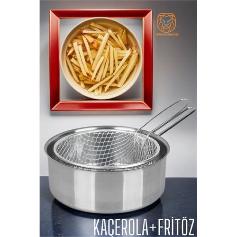 Modacar Fritözlü Kaçerola Multi Kullanım Çelik 20 CM Modacar Fritözlü Kaçerola Multi Kullanım Çelik 20 CM