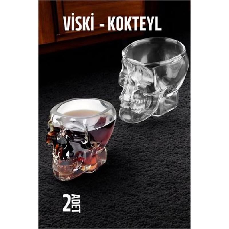 ModaCar Kurukafa Viski ve Kokteyl Cam 2 ADET ModaCar Kurukafa Viski ve Kokteyl Cam 2 ADET