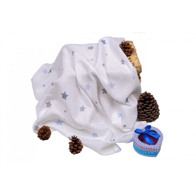 Sema Baby Çok Amaçlı Müslin Örtü 100x80 cm - Mavi Yıldız 8682476853131 Sema Baby Çok Amaçlı Müslin Örtü 100x80 cm - Mavi Yıldız 8682476853131