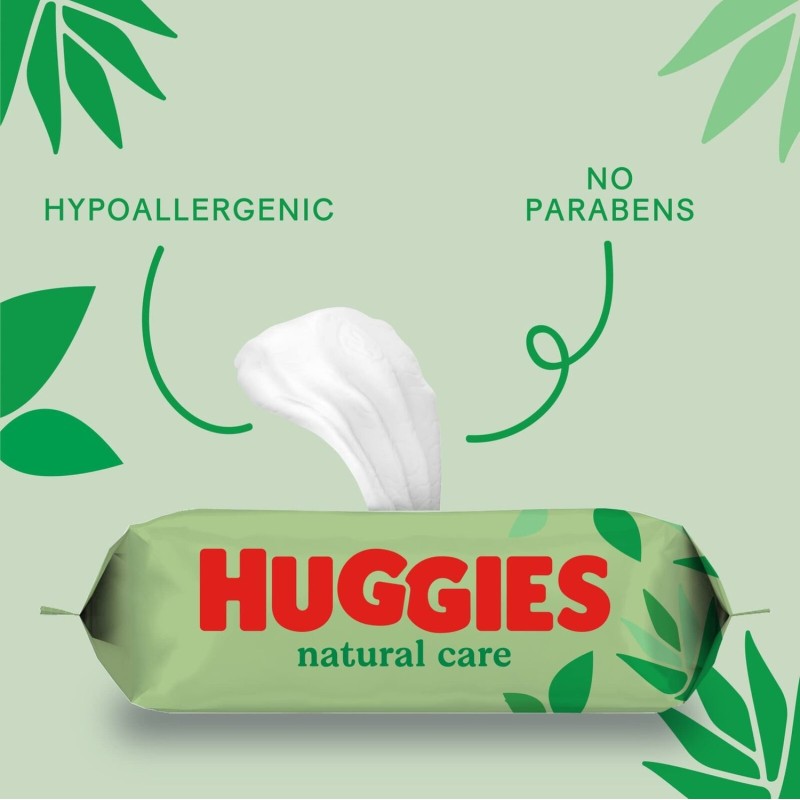 Huggies Natural Care Yenidoğan Islak Bebek Havlusu 10x56 Yaprak Huggies Natural Care Yenidoğan Islak Bebek Havlusu 10x56 Yaprak