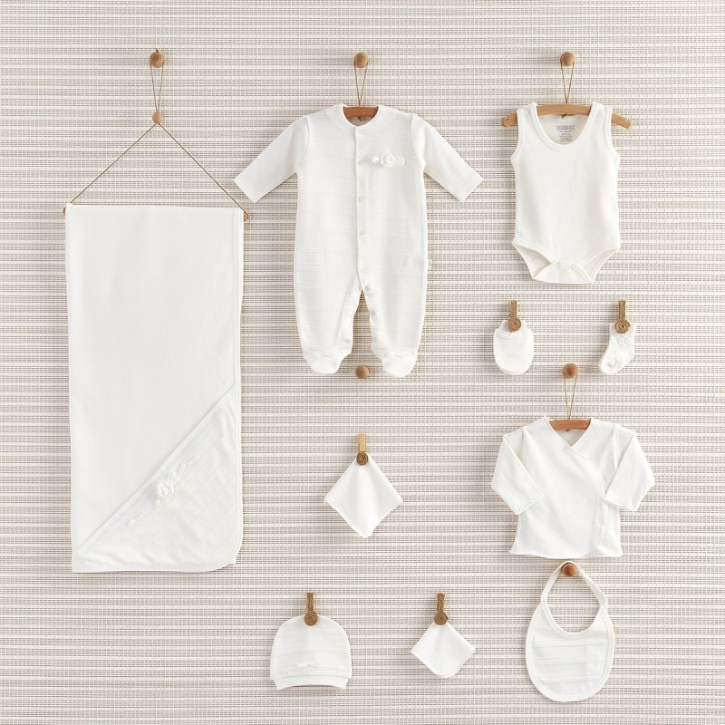 Bebbek 10'lu Hastane Çıkışı - Design Girl Çiçekli Beyaz Bebbek 10lu Hastane Çıkışı - Design Girl Çiçekli Beyaz