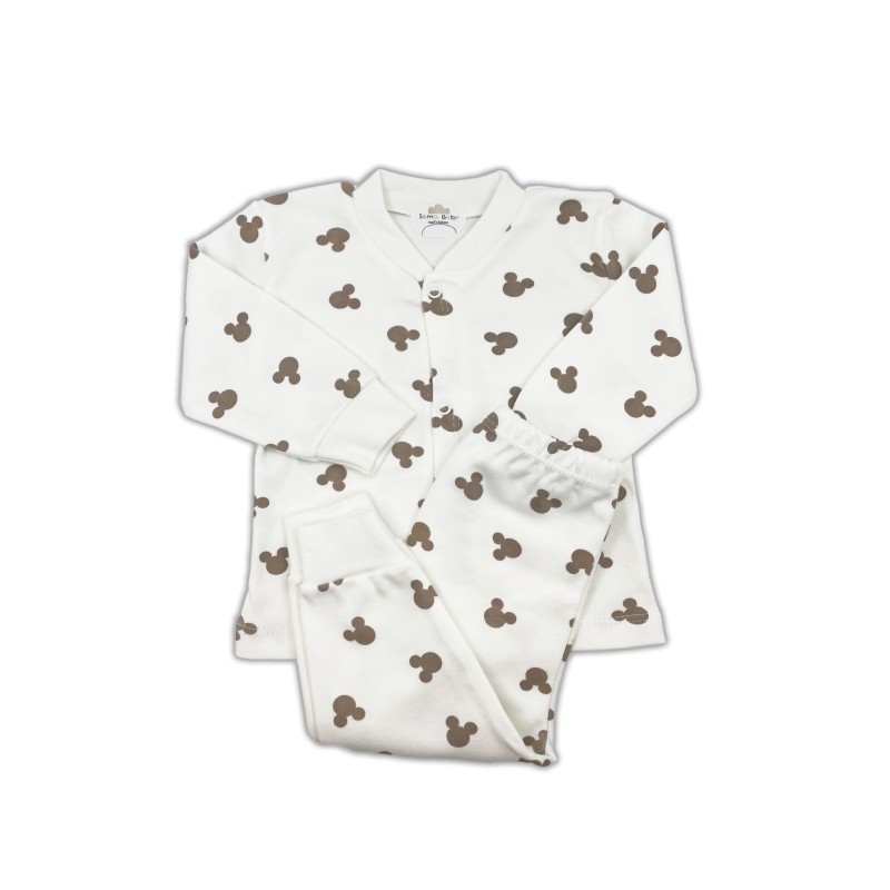 Sema Baby Mickey Mouse Bebek Pijama Takımı – Ekru 0-3 Ay Sema Baby Mickey Mouse Bebek Pijama Takımı – Ekru 0-3 Ay