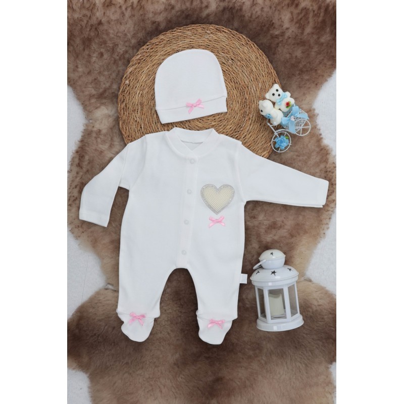 Sema Baby Pamuklu Bebek Tulum Seti 3-6 Ay - Love Sema Baby Pamuklu Bebek Tulum Seti 3-6 Ay - Love