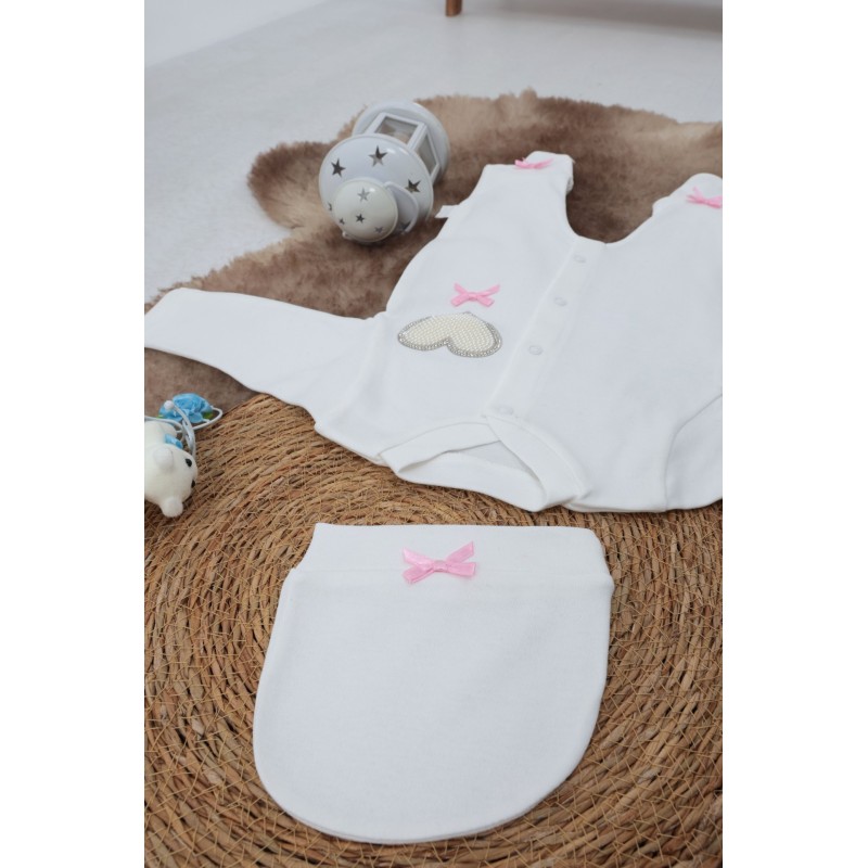 Sema Baby Pamuklu Bebek Tulum Seti 3-6 Ay - Love Sema Baby Pamuklu Bebek Tulum Seti 3-6 Ay - Love