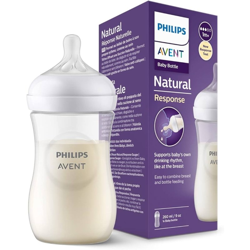 Philips Avent Natural Response PP Biberon 1 Ay+ 260 ml, Tepkili Biberon Emziği SCY903/01 Philips Avent Natural Response PP Biberon 1 Ay+ 260 ml, Tepkili Biberon Emziği SCY903/01