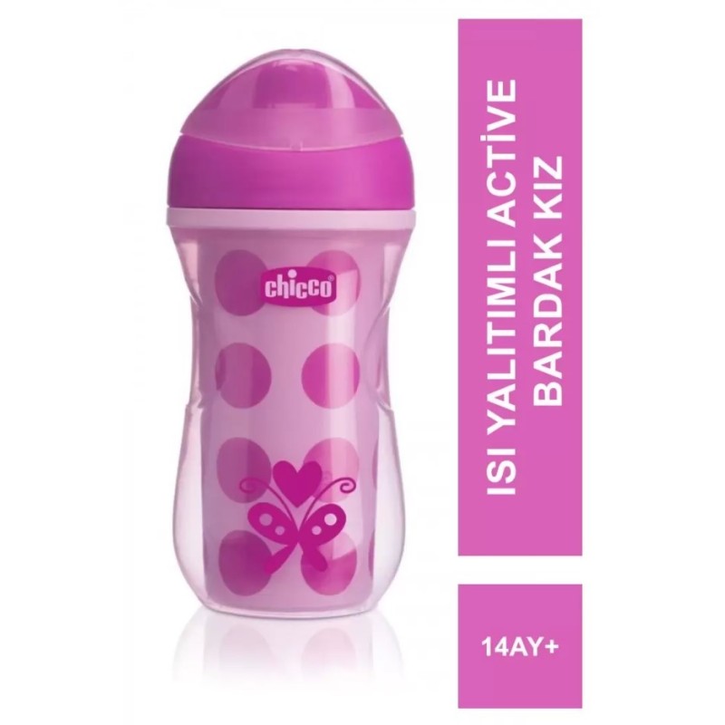 Chicco Isı Yalıtımlı Active Bardak 14 Ay+ 266 ml - Pink Chicco Isı Yalıtımlı Active Bardak 14 Ay+ 266 ml - Pink