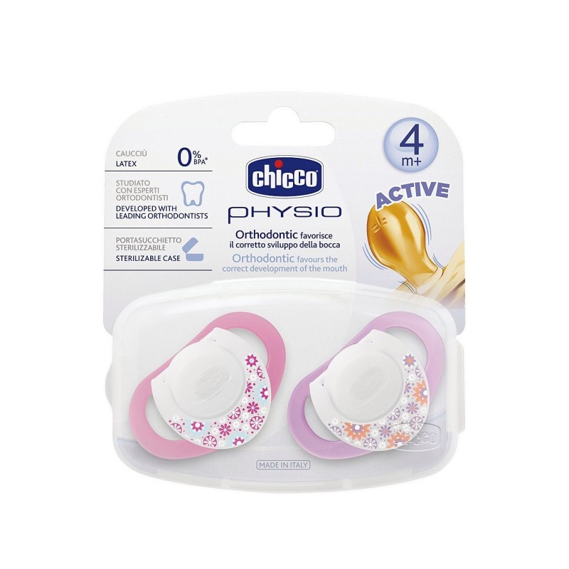 Chicco Physio Kauçuk Emzik 4+ ay - Pembe Chicco Physio Kauçuk Emzik 4+ ay - Pembe