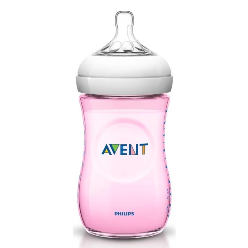 Avent Natural PP Biberon 260 ml - Pembe Avent Natural PP Biberon 260 ml - Pembe