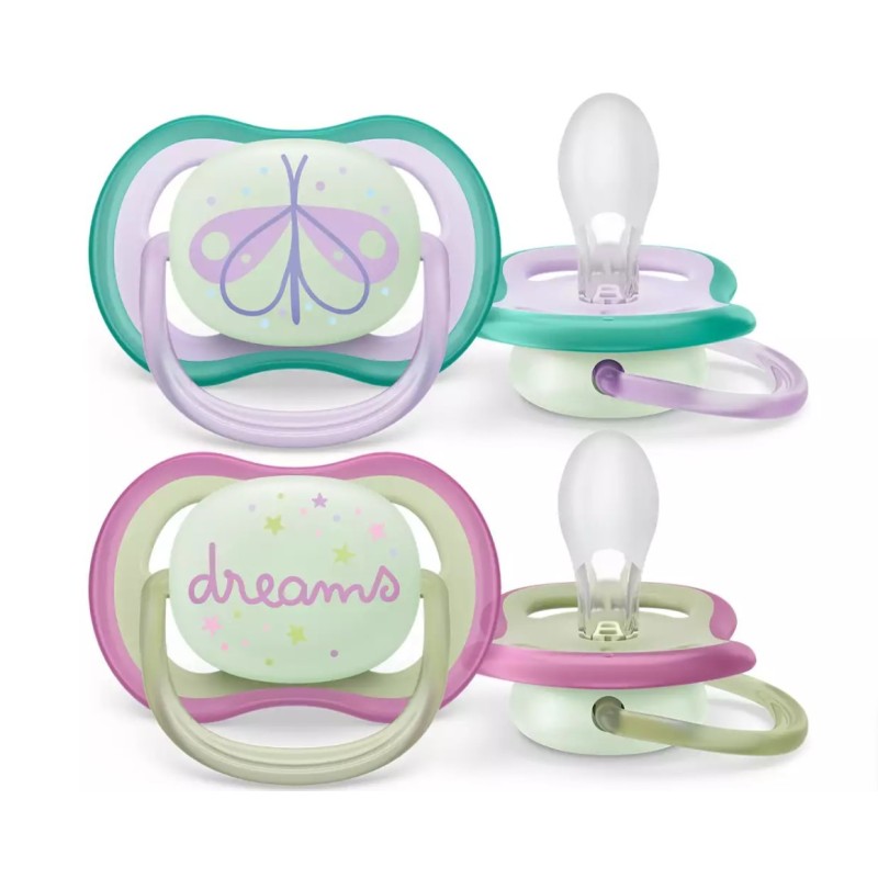 Philips Avent Ultra Air Night Karanlıkta Parlar Gece Emziği 0-6 ay Kız SCF376/19 Philips Avent Ultra Air Night Karanlıkta Parlar Gece Emziği 0-6 ay Kız SCF376/19