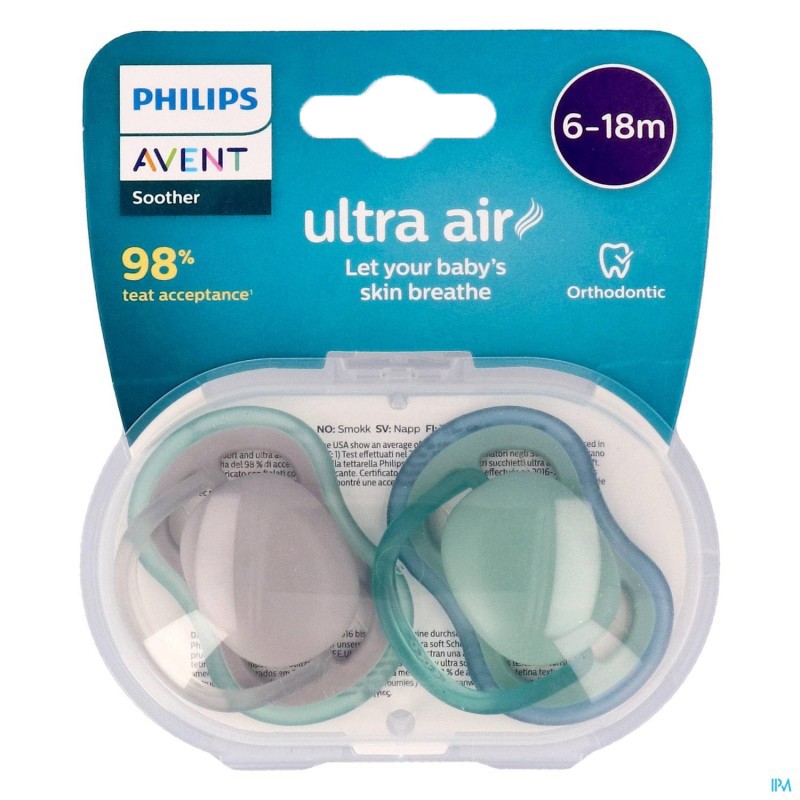 Philips Avent Ultra Air Emzik 6-18 Ay 2li Erkek SCF085/16 Philips Avent Ultra Air Emzik 6-18 Ay 2li Erkek SCF085/16