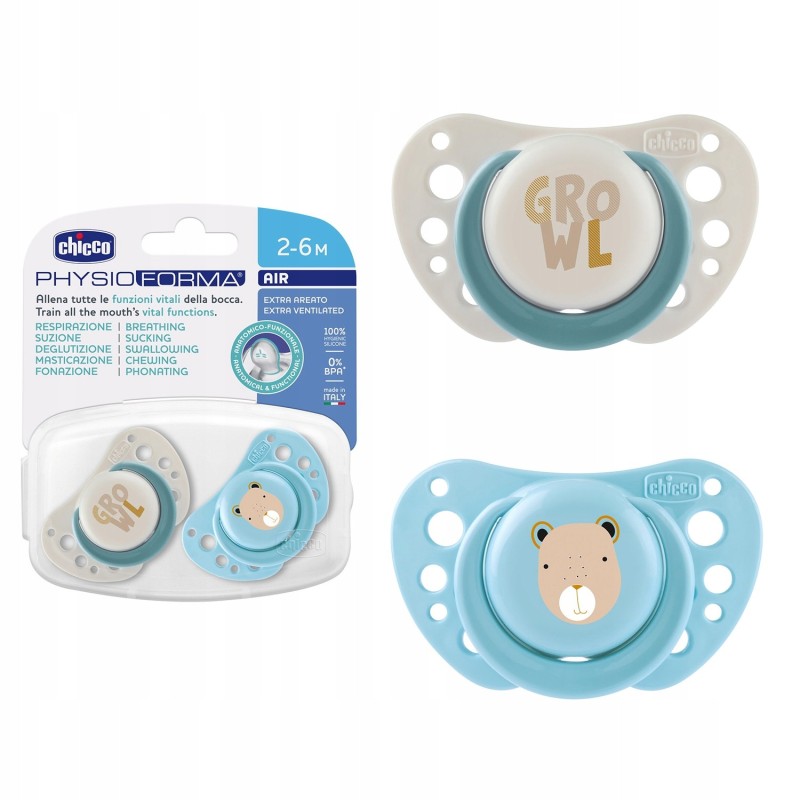 Chicco PhysioForma Air 2'li Silikon Emzik 2-6 Ay Erkek Chicco PhysioForma Air 2li Silikon Emzik 2-6 Ay Erkek