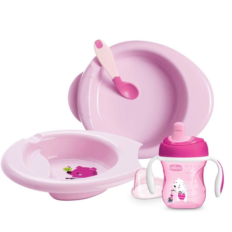 Chicco 4 Parça Beslenme Seti +6 Ay - Kız Chicco 4 Parça Beslenme Seti +6 Ay - Kız
