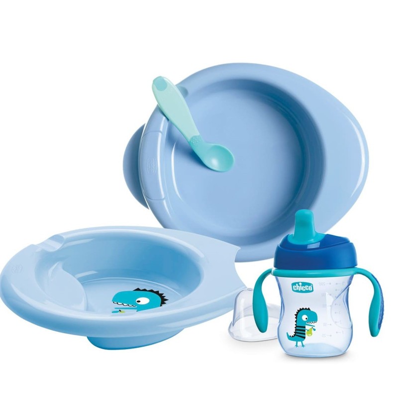 Chicco 4 Parça Beslenme Seti +6 Ay - Erkek Chicco 4 Parça Beslenme Seti +6 Ay - Erkek