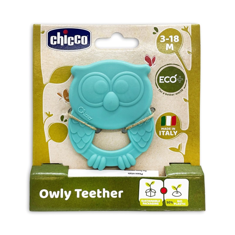 Chicco Owly Diş Kaşıyıcı 3-18 Ay - Mavi Chicco Owly Diş Kaşıyıcı 3-18 Ay - Mavi