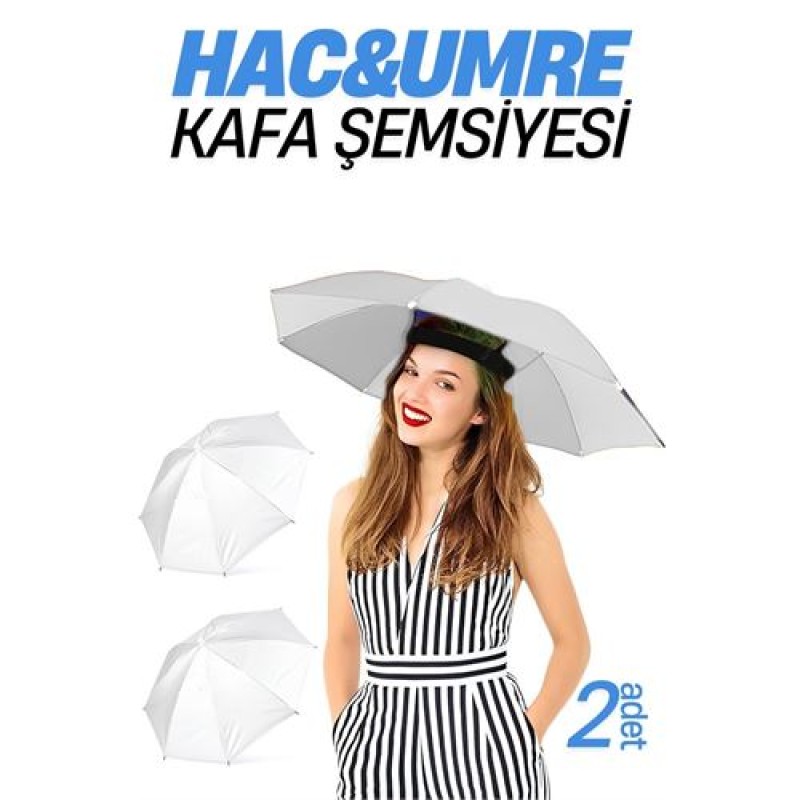 Modacar Hac Umre Kafa Şemsiyesi Güneş Koruma Şemsiyesi 2 adet