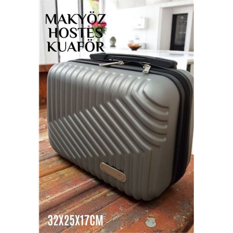 Modacar Makyaj Çantası Kuaför Çantası Kabin içi Çanta Hostes Çantası GÜMÜŞ