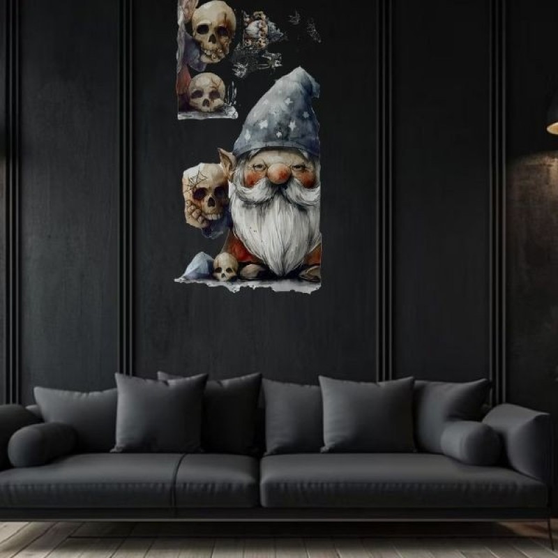 Gotik Cüce ve Kafatası Duvar Sticker Seti Gotik Cüce ve Kafatası Duvar Sticker Seti