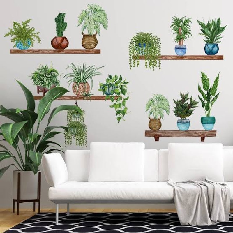 Tropikal Bitkiler Duvar Stickerı Model B Tropikal Bitkiler Duvar Stickerı Model B