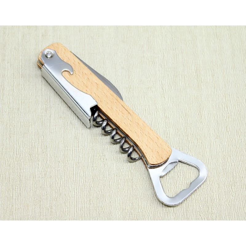 Ahşap Paslanmaz Çelik Tirbuşon Açacak Ahşap Paslanmaz Çelik Tirbuşon Açacak