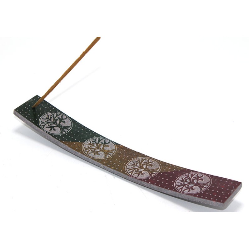 Obsidian Taşı Hayat Ağacı Tasarımlı Kayık Tütsülük Obsidian Taşı Hayat Ağacı Tasarımlı Kayık Tütsülük