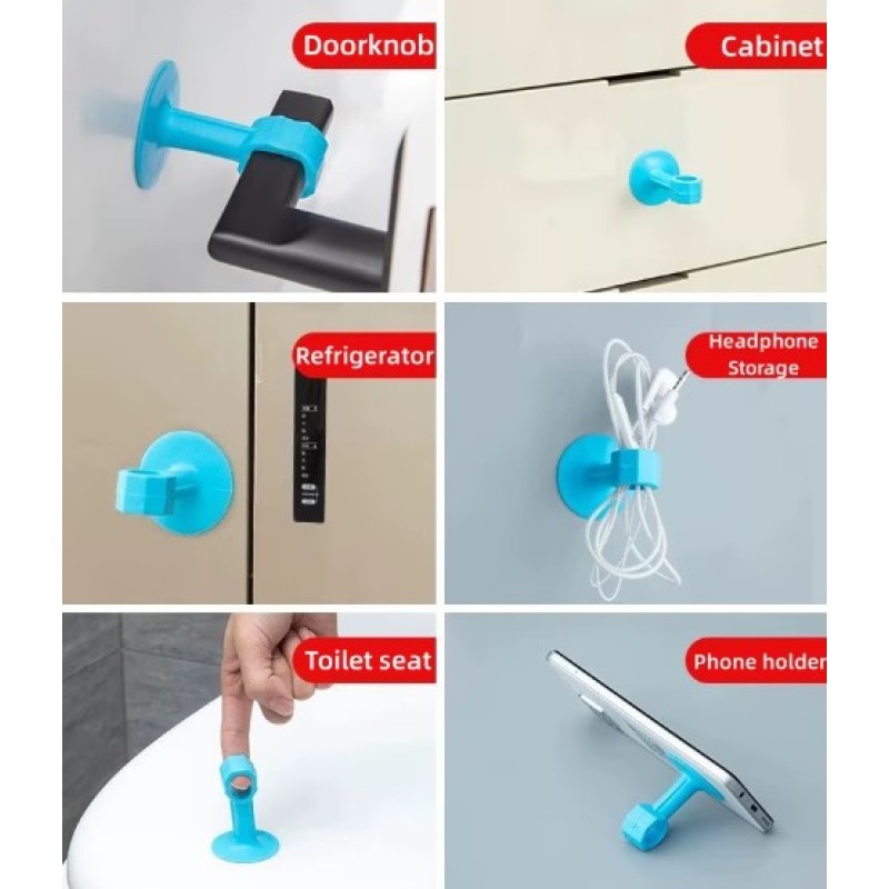 Renkli Vantuzlu Geçmeli Kapı Kolu Stoper 4lü Set Renkli Vantuzlu Geçmeli Kapı Kolu Stoper 4lü Set