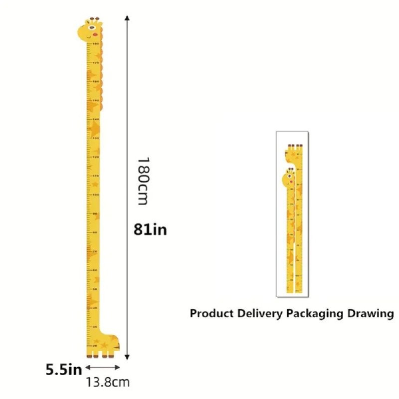 Sevimli Sarı Zürafa Boy Ölçüsü Sticker Sevimli Sarı Zürafa Boy Ölçüsü Sticker