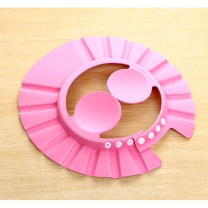 Bebek Banyo Şapkası Düğmeli Kulaklıklı Pembe Bebek Banyo Şapkası Düğmeli Kulaklıklı Pembe