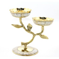 Pirinç Sedefli 2'li Şamdan 